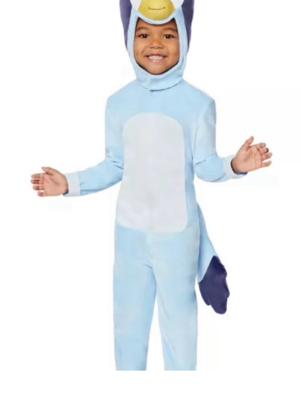 Bluey Toddler Halloween Costume Plush Jumpsuit Hood Tail Spirit TV Character 2T